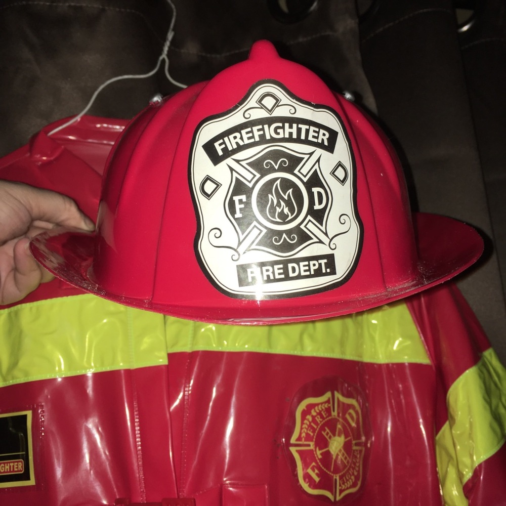 Fireman Costume with Matching Hat Fits Age 8 to 11